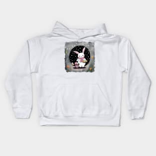 Easter Day Cute Bunny with eggs Kids Hoodie